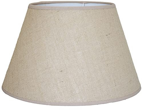 LUCECLASS | cappello paralume paraluce per lampada tondo nuovo in tessuto JUTA marrone chiaro stoffa fatto a mano Made in Italy cucito a mano (DIAM.45 ATTACCO E27)