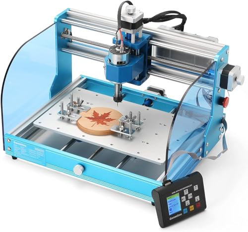 SainSmart Genmitsu 3018-PROVer V2 Upgraded Desktop CNC Router Machine with GRBL Offline Control, Limit Switches & Emergency-Stop, 300 x 180 x 45mm (11.4 x 7.1 x 1.6 inches), Blue (255509032)