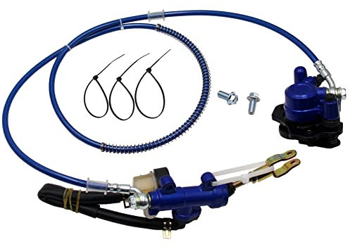 Sistema di pinze freno a disco idraulico posteriore per moto da cross da 150 cc, 200 cc, 250 cc, quad, ATV, Gokart, Go Kart, Dune Buggy (BLUE-1)