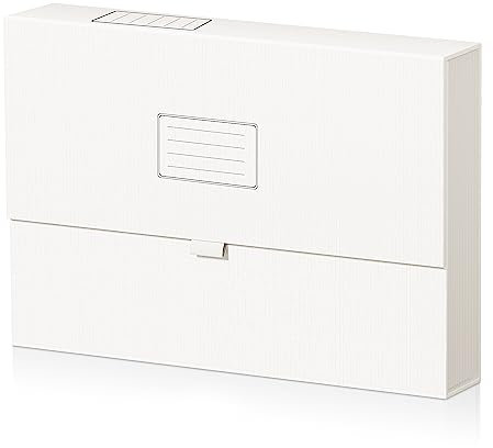 JiaWei Fächermappe - Dokumentenmappe A4 13 Fächern, Ordner Organizer mit Magnetisch Deckel, Etiketten, Ordnungsmappe A4 Aus 2250 g/m² Extra Starkem Karton - Schwarz - Weiß