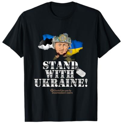 Ukraine Estland Selenskyj Dog Tag Flags Stand with Ukraine T-Shirt