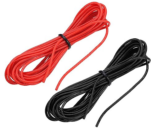 sourcing map 26 Gauge Silicone Wire 26AWG Electrical Wire Stranded Wire Flexible Tinned Copper Wire High Temp Hookup Wire Black and Red 3.0m/10ft for Car Model Electric Appliances 2pcs