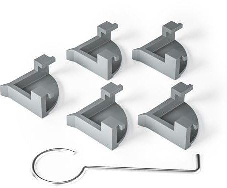 Bernkot Tile Tray Supporters for Square Shower Drain | 5PCS Plastic Clips + 1PC Lifting Hook, Grey
