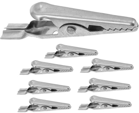 HOMSFOU 8 Piezas Pinza De Cocodrilo De Acero Inoxidable Juego Pinzas De Cocodrilo Para Manualidades Pinza De Cocodrilo Pequeña Eléctrica De Cocodrilo Mini Acero Inoxidable 304 Metal