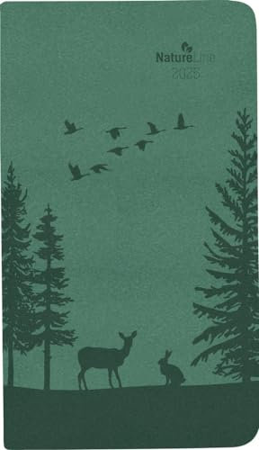 Alpha Edition - Taschenkalender Nature Line Forest, 9x15,6cm, Taschenplaner mit 128 Seiten, Notizbereich, Adressteil, Mondphasen, Monatsübersicht und internationales Kalendarium