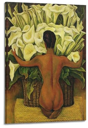 Diego Rivera (Calla Lilies) Künstler-Poster, Leinwand, Wandkunst, dekorativ, Schlafzimmer, modern, Heimdruck, Kunstwerk, 20 x 30 cm