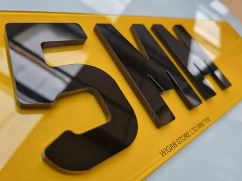 5mm Acrylic Black Number Plate Letters - 6, 7, 12, 14 Digits - Self Stick On 4D Single Charles Wright (14)