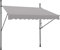 UISEBRT Klemmmarkise 200cm breit - Balkonmarkise mit kurbel ohne Bohren Verstellbar, UV-Schutz, Sonnenschutz, Wetterfest, Hellgrau (2,00 x 1,20 m,Hellgrau)