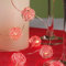 hellum Lichterkette Rosen mit 20 roten LEDs 2x, Lichterkette innen mit 190cm Lichtlänge, Lichterketten Batterie mit silberfarbenem Draht, Valentinstag Dekoration 2 Stück 151572