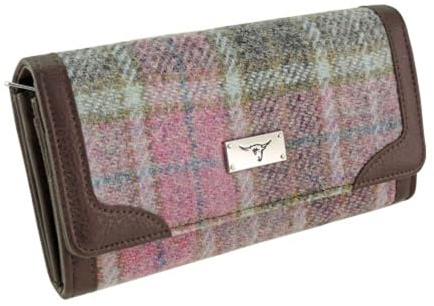 Glen Appin New Harris Tweed Ladies Bute Fold-Over Purse LB2000 (Col 134 Soft Pink)