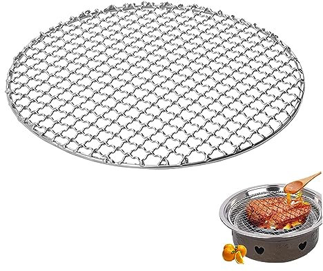 Wedhapy Barbecue Drahtgeflecht Grillrost Grillnetz 32 cm rund Edelstahl Grillnetz Lebensmittelqualität poliert waschbar rostfrei Dampfkühlregal