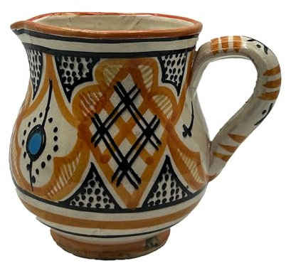 Brocca Caraffa Artigianale Marocchina in Terracotta Ceramica Etnica Marocco Lt. 0,5 Dipinta Mano 1804241109