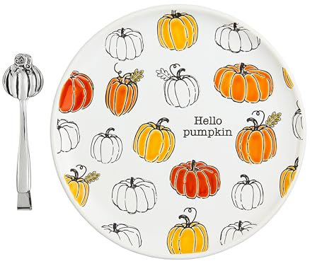 Mud Pie Platos para galletas resistentes a la calabaza, 10 1/2 pulgadas de diámetro, naranja