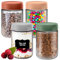 HEFTMAN Overnight Oats Jars with Lids - 4 Pack 600ml Overnight Oats Jar with Airtight, Colourful Screw Lids Food-Safe Glass Breakfast Pots with Lids for Yogurt, Chia Pudding - 21oz, Reusable (4 PCS)