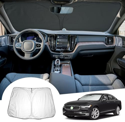 GAFAT Nuevo S60 V60 2019-2024 2025 Parasol para Parabrisas interior, S60 Hybrid PHEV Protección Solar, V60 2023 Parasol, Enfriamiento, Protección UV, S60 Accesorios