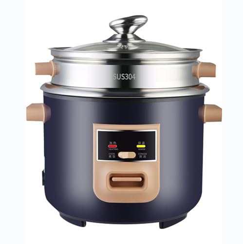 THEGA Olla Arrocera (2-6L) Olla Arrocera Doméstica, Revestimiento De Acero Inoxidable 304 con Vaporera, para Hacer Arroz Y Alimentos Y Verduras Al Vapor, Funciones Cálidas, Sopa De Arroz Separada(6L)