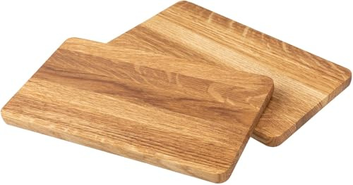 Schneidebrett Eiche geölt - 22,5 x 12,5 x 1,2 cm - 4er Set