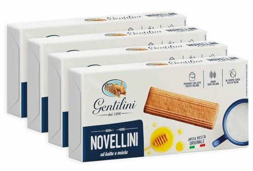 4X Gentilini Novellini Biscotti al Latte e Miele 250g