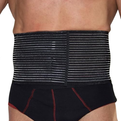 BODYPERFECT Postpartale Bauchband nach der Operation - Unisex-Linderung von Rückenschmerzen - Rückenstütze des Bauchbandbinders - Einstellbare Verschlusshöhe 16 cm (Schwarz, M)