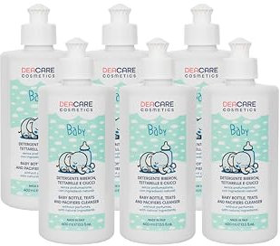 DEACARE BABY KIT DI 6 FLACONI DI DETERGENTE BIBERON, TETTARELLE E CIUCCI DA 400ML L'UNO.