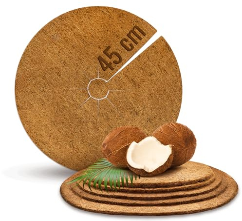 ProFlora® Kokos Mulchscheibe Winterschutz - Biologisch abbaubare Kokosscheibe als Winterschutzmatte für Pflanzen (45 cm, 1 Stück)