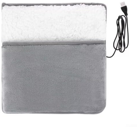 Home Winter Warm Foot Mat, Winter Warm Heating Foot Pad, Electric Foot Warmer USB Charging Household Washable 30Cm Soft Plush