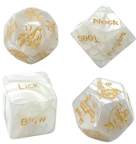 4 Stück Würfel Spiel, Sex-Würfel-Set für Paare, Spielen Würfel Erotischer Würfel für Paare, Position Lehrbuch Würfel Spiel Humor Spiel Paar Geschenk für Erwachsene Liebhaber Paar Liebe Spiel