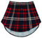 GOOBGS Women's Mini Underskirt Shirt Extensions Lower Skirt Sweep Shirt Extension Skirt with Buttons Navy red Plaid X-Large