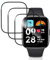 QULLOO 3 Pezzi Vetro Temperato Pellicola Protettiva per Xiaomi Redmi Watch 3 Active, 3D PAMM Schermo Pellicola, Trasparente Senza Bolle Protezione Film