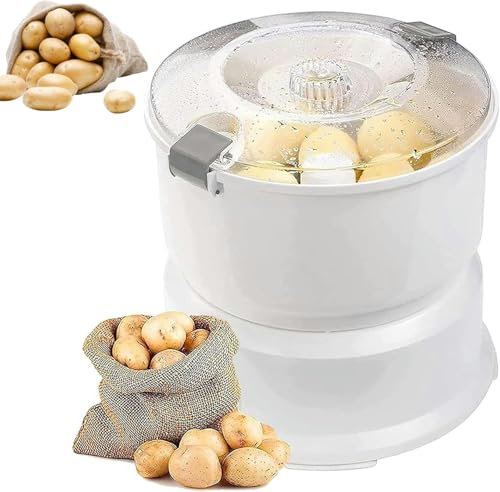 FKINGLRK Multifunctional Electric Potato Peeler, One-Button Peeling Machine, Potato Rumbler Peeler Machine for Kitchen and Commercial Use