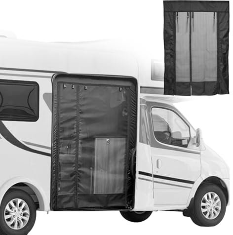 Ysislybin Mosquitera para Coche, Mosquitera MagnéTica para Puerta Corrediza De Furgoneta Mosquitera De Malla Negra Insectos Transpirables para Acampar Al Aire Libre, 133x180cm