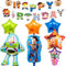 Toy Inspired Story Foil Balloons, 7PCS Toy Theme Story Birthday Decorations, Cartoon Toy Birthday Party Balloons With Happy Birthday Banner, Party Supplies for Boys Girls Baby Shower