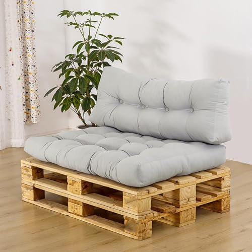 Genérico Cojines Palé Gruesos, Suaves CóModos Sillas Asientos Patio Cojines, para Muebles JardíN Patio(Light Gray)