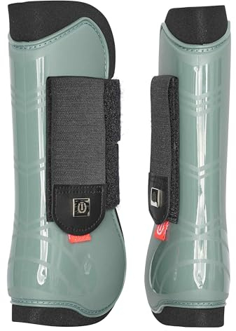 Imperial Riding IRH Lovely Gamaschen, Stilvoller Beinschutz mit TPU-Schale & weichem Neoprenfutter, Stoßabsorbierend & komfortabel für Training & Ausritte, Klettverschluss, Salbeigrün, XFull