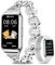 Smartwatch Damen mit Aluminiumgehäuse in Sliber, Ultra-Akkulaufzeit, 1,47 Zoll Fitness Tracker mit Pulsuhr SpO2 Schlafmonitor, 25 Sportmodi, Wasserdicht IP68 Fitnessuhr für iOS Android Phone, Silber