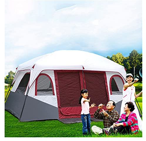 Spacious 8-12 Person Family Camping Tent - 2 Bedroom Waterproof Outdoor Shelter with Sewn-in Groundsheet | Perfect for Festivals & Outdoor Adventures