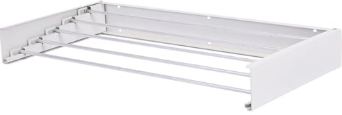 Warmiehomy Wäscheständer Wandmontage,100 cm Wäscheständer Ausziehbar Wand Wäschetrockner mit 6 Aluminiumstangen,Clothes Drying Rack für drinnen und draußen,Tragkraft bis zu 30 kg