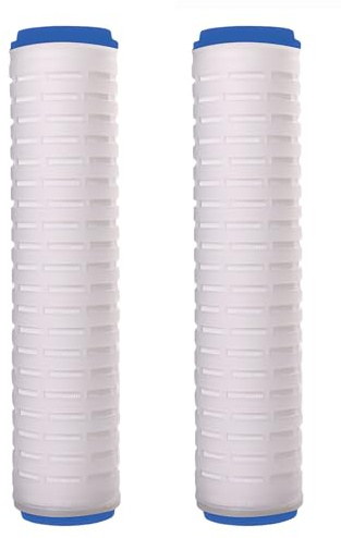 Filtro piegato in PP da 10 pollici, filtro piegato a micropori, flusso elevato, precisione di 0,5 micron, per uso domestico o industriale (2 pezzi)