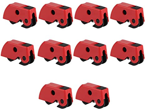 10 Pcs Circuit Breaker Lockout Device, Lockout Tagout Kit, Lock Off Kit for Indoor and Outdoor Electricians Works, Safety Lockout Padlock for Industrial, Electric Power, Coal Mines