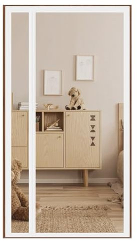 Bianco 110x205cm Zanzariera con Magnete Continuo - Fissaggio Rapido su Legno e PVC