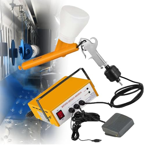 Pistola de pintura electrostática portátil con interruptor de pie, ideal para proyectos de recubrimiento en polvo, incluye fuente de alimentación, múltiples boquillas y tazas de polvo