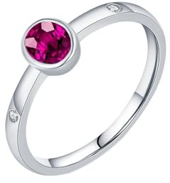 Homxi Hochzeitsringe Ring Damen Weißgold 9 K, 4x5mm Oval mit Kreierter Spinell, Damen Verlobung Ring Silber Gr. 52 (16.6)