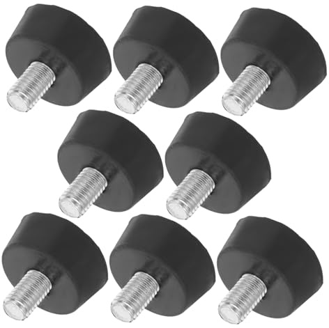 Patins de Meubles Réglables M10 en Caoutchouc Métal, Lot de 8 | Anti-vibrations Bruit, Fixation à Vis Facile, Noir pour Usage Intensif