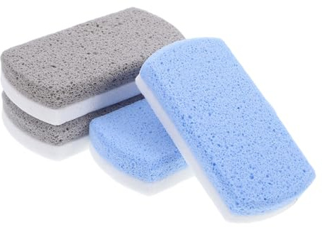 Veemoon 4 Stück Fußhornhautentferner mit Ergonomischem Pu Griff Doppelseitige Fußfeile zum Entfernen Abgestorbener Haut für Pediküre im Salon und Hause