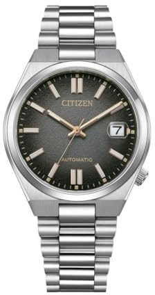 Citizen Tsuyosa NJ0200-50E Limited Edition, mechanische Armbanduhr, Unisex, 37 mm, Edelstahl, schwarzes Zifferblatt, Saphirglas