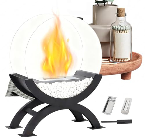 Sghtil Tischfeuer für den Außenbereich, tragbar, zerlegbar und sicher, Tischfeuer, für Garten, Haus, Innen- und Außenbereich, Nachttisch, Balkon, Picknick, Wohnzimmer