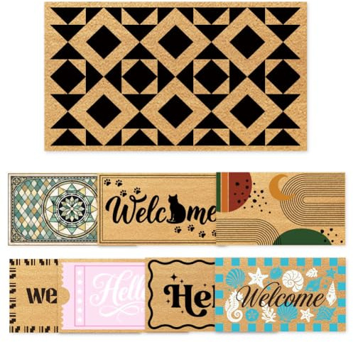 UNICRAFTALE Checkered Easy Door Mat Black and White Welcome Floor Mat Farmhouse Neutral Non Slip Rectangle Entrance Door Rugs Welcome Patio Rug for Front Doors Indoor Outdoor 43X76cm