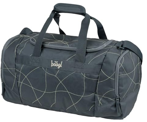 Baagl Sporttasche Jungen Reisetasche Kinder mit Schuhfach 25 l - Wave | Diese stylische Tasche für Sport, Fußball, Ballett, Schule & Freizeit eignet sich perfekt als Schwimmtasche für Teenager.
