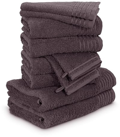 Möve Handtuchset New Classic 10-TLG Handtücher - 2x20x15cm+2x30x50cm+4x50x100cm+2x67x140cm, 100% Baumwolle, Graphite