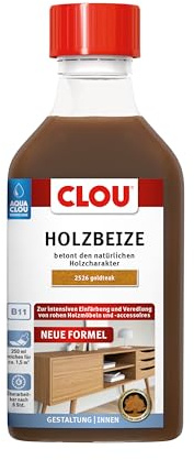 CLOU Holzbeize Goldteak – Wasserbeize für Möbel & Innentüren – 250 ml